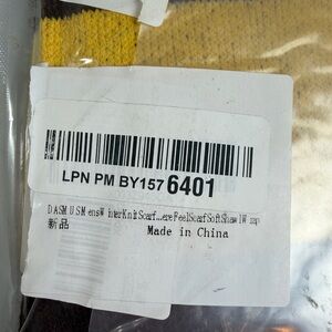 Yellow and Brown Knit Scarf